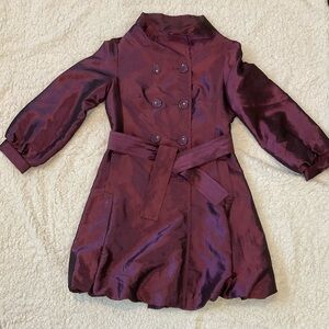 CoffeeShop New York Metallic Purple Bubble Trench Coat Women’s Large